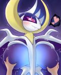  &lt;3 2018 big_breasts blush breast_grab breasts duo featureless_breasts female first_person_view hand_on_breast human legendary_pok&eacute;mon looking_at_viewer lunala mammal motion_lines nintendo pok&eacute;mon pok&eacute;mon_(species) rmtwo simple_background smile solo_focus sweat video_games 
