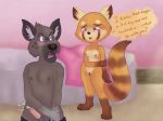  2018 aggressive_retsuko blood breasts cum digital_media_(artwork) duo female haida hyena itoruna large_labia long_labia male mammal nosebleed penis pussy red_panda retsuko sanrio small_breasts uncut 