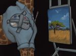  bob_ross giraffe giraffid mammal marsminer painting parody solo 