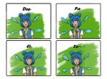  blue_hair cirno comic despacito english fairy highres ice ice_wings looking_at_viewer loss meme musical_note spoken_musical_note tan tanned_cirno touhou translated wings 