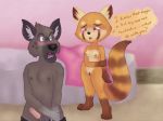  2018 aggressive_retsuko breasts digital_media_(artwork) duo female haida hyena itoruna large_labia long_labia male mammal penis pussy red_panda retsuko sanrio small_breasts uncut 