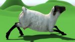  3d_(artwork) beastmilk butt caprine digital_media_(artwork) female feral hooves looking_at_viewer mammal sheep simple_background solo teats udders 