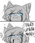  angry anthro blue_eyes comic cute_fangs english_text fan_character feline fur lombax male mammal meme monochrome open_mouth parody ratchet_and_clank reaction_image solo sound_effects striped_fur stripes text video_games yelling 