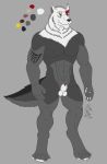  abs albino anthro archonvarros biceps canine digital_media_(artwork) male mammal muscular nude pecs timber wolf 
