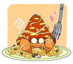 &lt;3 2016 ambiguous_gender feral food food_play fork kageyama mushroom nintendo parasect pasta pok&eacute;mon pok&eacute;mon_(species) solo spaghetti sweat video_games 