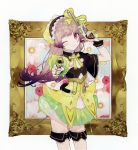  absurdres atelier_(series) atelier_lydie_&amp;_suelle blush bow dual_wielding gloves gun hairband handgun highres holding holding_gun holding_weapon huge_filesize long_hair looking_at_viewer noco_(adamas) official_art one_eye_closed painting_(object) pistol scan solo suelle_marlen trigger_discipline weapon wrist_cuffs yellow_bow 