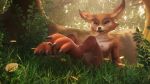  3d_(artwork) anthro breasts canine claws colonelyobo detailed_background digital_media_(artwork) faye female fennec forrest_(disambiguation) fox grass mammal nude tree video_games vulpera warcraft 