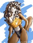  2002 animal_genitalia animal_penis anthro canine digimon dog fur hair hi_res karabiner looking_at_viewer male mammal penis renamon simple_background smile solo 