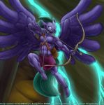  anthro archer arrow avian bow clothed clothing featureless_chest friendship_is_magic hippogryph lightning loincloth male muscular my_little_pony navel plantigrade quiver smudge_proof storm topless wings 