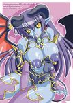  1girl astaroth astaroth_(shinrabanshou) breasts cum cum_on_body cum_on_breasts cum_on_face cum_on_upper_body demon facial horns long_hair pointy_ears shinra_bansho shinrabanshou strange_eyes tail wings 