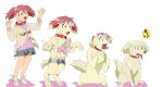  2009 bell_collar canine clothed clothing collar dialogue dog featureless_crotch female feral human human_to_feral mammal natsumi_hinata nojo open_mouth pigtails sequence sgt._frog simple_background sitting solo standing surprise tongue tongue_out torn_clothing transformation white_background 