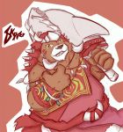  2018 anthro bear brown_fur clothed clothing dagger_(sdorica_sunset) fur male mammal overweight overweight_male sdorica_sunset simple_background solo 