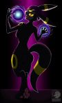  anthro butt canine collar colored dark eeveelution female hair high-bear looking_back magic mammal nintendo pawpads paws pok&eacute;mon pok&eacute;mon_(species) purple_hair solo umbreon video_games yellow_sclera 