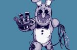  2018 animatronic anthro five_nights_at_freddy&#039;s five_nights_at_freddy&#039;s_2 lagomorph machine male mammal poruteno31 rabbit robot simple_background video_games withered_bonnie_(fnaf) 