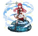  arm_strap arm_up bangs black_footwear black_ribbon blunt_bangs boots dual_wielding floating_hair full_body hair_ribbon high_heels hime_cut holding holding_sword holding_weapon knee_boots layered_skirt leg_up long_hair maid_headdress miniskirt official_art pumps rain_(sao) red_hair ribbon simple_background skirt solo standing standing_on_one_leg sword sword_art_online sword_art_online:_code_register thighhighs weapon white_background white_skirt wrist_cuffs 