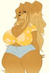  2018 anthro big_breasts breasts canine cherrikissu clothing digital_media_(artwork) dog dogmom female freckles huge_breasts looking_at_viewer mammal saluki solo thick_thighs voluptuous wide_hips 