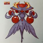  2018 alternate_color ambiguous_gender armless biped english_text fak&eacute;mon featureless_feet fire firefightdex front_view full-length_portrait gem ghost girly hatching_(technique) hi_res humanoid marker_(artwork) mfanjul mismagius mixed_media nintendo not_furry nude pen_(artwork) pok&eacute;mon pok&eacute;mon_(species) portrait pseudo_clothing purple_body red_body red_eyes ruby_(gem) shadow simple_background slim small_waist smile solo spirit standing text toony traditional_media_(artwork) two_tone_body video_games white_background yellow_sclera 