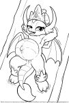  anthro anus black_and_white cosplay cub dragon female flat_chested friendship_is_magic invalid_tag jewelry looking_at_viewer lying monochrome my_little_pony navel outie princess_celestia_(mlp) pussy simple_background smolder smudge_proof solo white_background young 