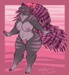  anthro bandanna big_breasts breasts female fur lotusaur mammal nipples nude porcupine quills rodent slightly_chubby solo thick_thighs 