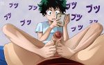  2boys boku_no_hero_academia bottomless erection feet footjob male_focus multiple_boys nearphotison penis toes yaoi 