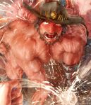  4boys abs anal bara beard boots brown_hair condom cowboy cum cum_in_ass cum_while_penetrated facial_hair genji_(overwatch) group_sex hat junkrat_(overwatch) male_focus masturbation mccree_(overwatch) multiple_boys muscle nude overwatch pecs penetration pov roadhog_(overwatch) rokudenashi sex size_difference solo_focus sweat table tattoo tears thrusting tongue tongue_out uncensored used_condom wince yaoi 