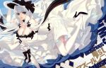  anthropomorphism azur_lane blue_eyes breasts dress elbow_gloves gloves hat illustrious_(azur_lane) long_hair skade thighhighs twintails umbrella white_hair 