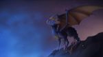  2018 detailed_background digital_media_(artwork) dragon feral horn icelectricspyro membranous_wings scalie solo standing western_dragon wings 
