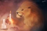  2016 5_fingers anthro ashesdrawn black_nose candle digital_media_(artwork) feline fire fur invalid_tag lion mammal pantherine solo 