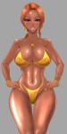  1girl breasts cleavage curvy dark_skin ganguro large_breasts naughty_face nb_teishoku orange_hair pixiv_sample solo wide_hips 