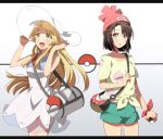  :d :o aqua_shorts bag bang_dream! bangs beanie black_hair blonde_hair cosplay cowboy_shot dress duffel_bag floral_print gradient gradient_background grey_eyes hair_ornament harusawa hat holding holding_poke_ball letterboxed lillie_(pokemon) lillie_(pokemon)_(cosplay) long_hair mizuki_(pokemon) mizuki_(pokemon)_(cosplay) multiple_girls okusawa_misaki open_mouth poke_ball poke_ball_print pokemon pokemon_(game) pokemon_sm print_shirt red_hat red_ribbon ribbon shirt short_hair short_shorts short_sleeves shorts shoulder_bag sidelocks sleeveless sleeveless_dress smile sun_hat tied_shirt tsurumaki_kokoro white_dress white_hat wrist_ribbon yellow_eyes yellow_shirt 