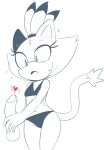  &lt;3 absurd_res anthro balls bikini blaze_the_cat blush cat clothing disembodied_penis feline female handjob hearlesssoul hi_res male male/female mammal navel open_mouth penis pictographics ponytail sex simple_background sonic_(series) sweat swimsuit video_games white_background 