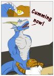  2016 anthro anthro_on_anthro biped blue_skin border brown_skin brown_stripes claws clothed clothing comic curved_horn dialogue digital_media_(artwork) dinosaur dragon duo ear_frills english_text eyes_closed frill head_grab horn hospital inside kaibo_coldwind kneeling larger_anthro larger_male looking_up male male/male marvin_raptor nude nx-3000 raptor red_tongue ridged_horn scales scalie sitting size_difference slit_pupils smaller_anthro smaller_male striped_body stripes text theropod western_dragon white_border white_horn white_scales white_skin white_topwear yellow_eyes 