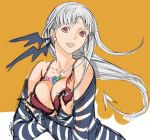  alternate_costume breasts cleavage commentary_request ei_(fran3bon) gensou_suikoden gensou_suikogaiden large_breasts long_hair red_eyes sierra_mikain solo vampire white_hair 