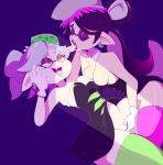  2018 beauty_mark breasts callie_(splatoon) clothing duo ear_piercing eyes_closed fangs female female/female fingering gloves hi_res humanoid incest inkling legwear licking looking_pleasured marie_(splatoon) mask navel nintendo norithecat not_furry piercing pointy_ears purple_background sex simple_background splatoon squid_sisters tentacle_hair tentacles tongue tongue_out vaginal vaginal_fingering video_games yellow_eyes 