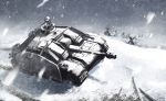  artist_request ground_vehicle military military_vehicle motor_vehicle original snow snowing sturmgeschutz_iii tank 