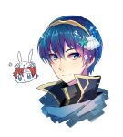  animal_ears blue_eyes blue_hair bunny_ears fire_emblem fire_emblem:_fuuin_no_tsurugi fire_emblem:_monshou_no_nazo fire_emblem_heroes headband highres looking_at_viewer male_focus marth multiple_boys red_hair roy_(fire_emblem) short_hair smile tamaki_(yithtk) tiara translation_request 