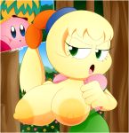  ambiguous_gender annoyed areola big_breasts breasts clothing detailed_background drooling female huge_breasts humanoid kirby kirby_(series) male nintendo nipples not_furry saliva slickehedge solo_focus tiff_(kirby) tuff_(kirby) undressing video_games 