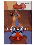  anal anatomically_correct animal_genitalia anus avian balls beak bird black_eyes blue_fur butt comic cum detailed_background dialogue disney feral forced fur herpestid hornbill male male/male mammal mcfan meerkat mongoose orgasm penis rape sex sheath text the_lion_king timon zazu 