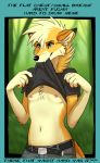  2014 ash_fox_(skeleion) breasts canine female flashing fox green_eyes mammal nipples outside skeleion small_breasts 