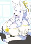 anthro big_breasts blush breasts canine female fox fur huge_breasts kemono kishibe looking_at_viewer mammal smile solo 