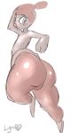  ambiguous_gender big_butt butt hi_res humanoid looking_back medicham nintendo not_furry pok&eacute;mon pok&eacute;mon_(species) simple_background solo tsudamaku video_games white_background wide_hips 