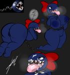  big_breasts big_butt bow breasts bukkake butt chain chain_chomp cum cum_on_face female mario_bros monster nailstrabbit nintendo not_furry nude saliva slightly_chubby teeth video_games 