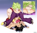  2girls anilingus artist_request ass bare_shoulders blonde_hair blush breast_grab breasts caulifla censored dragon_ball dragon_ball_super female grabbing huge_ass kale_(dragon_ball) large_breasts licking lying moaning multiple_girls muscle muscular_female nipples oral pussy shiny shiny_skin spiked_hair spread_legs super_saiyan sweat tongue_out yuri 