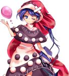  antinomy_of_common_flowers bangs blue_eyes blue_hair book doremy_sweet dream_soul dress harukawa_moe hat long_hair looking_at_viewer nightcap non-web_source official_art one_eye_closed pom_pom_(clothes) short_sleeves solo tail tapir_tail torn_clothes touhou transparent_background 