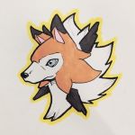  2017 ambiguous_form ambiguous_gender black_nose blue_eyes brown_fur canine cheek_tuft countershade_face countershading dipstick_ears fluffy fur hatching_(technique) headshot_portrait hi_res icon lycanroc mammal marker_(artwork) mfanjul midday_lycanroc mixed_media multicolored_fur neck_tuft nintendo outline pen_(artwork) pok&eacute;mon pok&eacute;mon_(species) portrait shadow side_view simple_background smile snout solo spikes traditional_media_(artwork) tuft two_tone_fur video_games warm_colors white_background white_countershading white_fur 