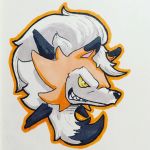  2017 ambiguous_form ambiguous_gender black_nose canine cheek_tuft countershade_face countershading dawn_lycanroc dipstick_ears fak&eacute;mon fluffy fur hair hatching_(technique) headshot_portrait hi_res icon lycanroc mammal mane_hair marker_(artwork) mfanjul mixed_media multicolored_fur neck_tuft nintendo no_sclera orange_fur orange_theme outline pen_(artwork) pok&eacute;mon pok&eacute;mon_(species) portrait shadow side_view simple_background smile smirk smug snout solo spikes toony traditional_media_(artwork) tuft two_tone_fur video_games warm_colors white_background white_countershading white_fur white_hair yellow_eyes 