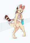  anthro bra clothing feline female mammal serval servalex shorts simple_background sitting solo sports_bra underwear 