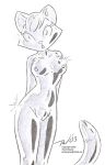  2003 breasts cat feline female immobilized mammal metal nipples nude petrification pussy sculpture shiny solo statue taral_wayne 