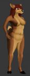  2018 anthro breasts brown_fur cervine digital_media_(artwork) female fur mammal nude pesky12 simple_background smile solo 