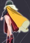  ass cape from_behind from_below gelos_(precure) green_hair haruyama_kazunori hugtto!_precure legs long_sleeves multicolored_hair panties pantyshot pantyshot_(standing) precure red_hair short_hair solo standing two-tone_hair underwear white_panties yellow_cape 